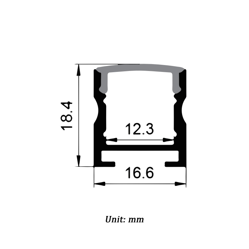 Aluminum LED Light Strip Diffuser For 12mm Tape Light Aluminum LED Light Strip Diffuser For 12mm Tape Light